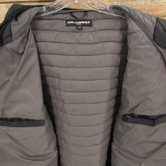 Karl Lagerfeld Black Hooded Puffer Jacket Men's XXL - Picture 16 of 16